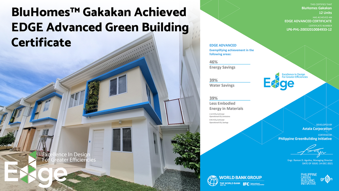 BluHomes Gakakan EDGE Advanced Green Building Certificate