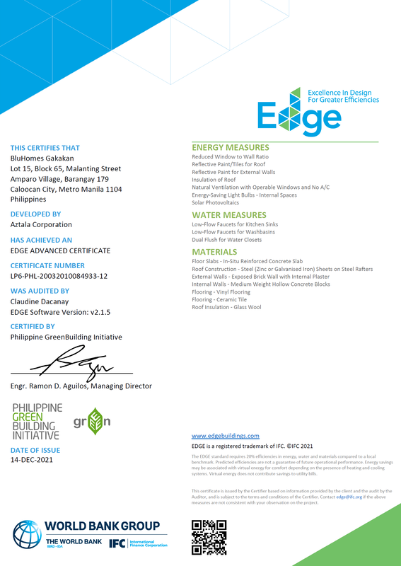 BluHomes Gakakan - EDGE Green Building Certificate